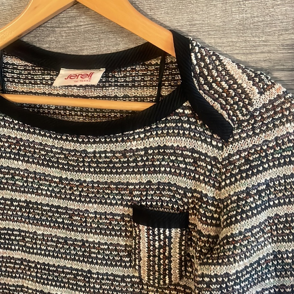70s Vtg Jerell Of Texas Knit Mod Midi Tunic Dress… - image 2
